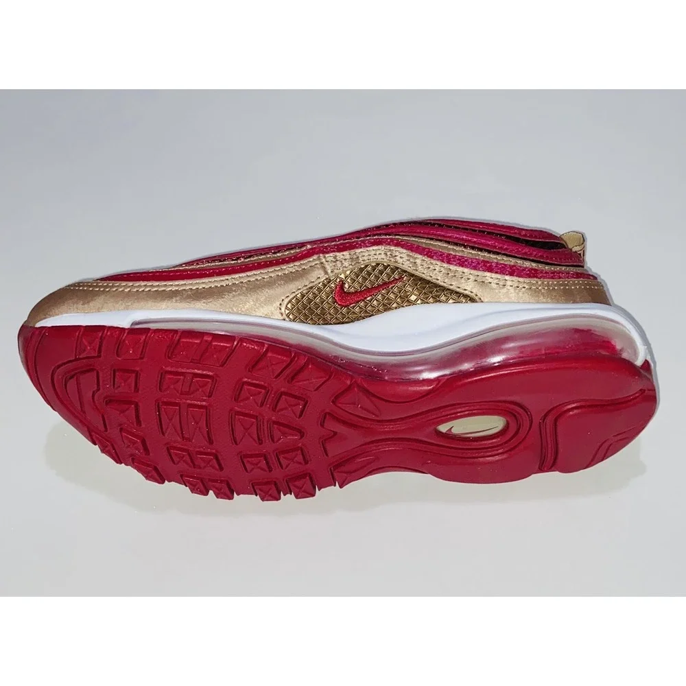 NIKE AIR MAX 97 QS NOBLE RED GOLD BLUR GS 5 Women's 6.5